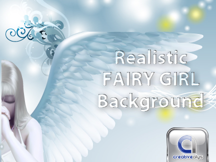 Girl Vector Fairy with Creative Background