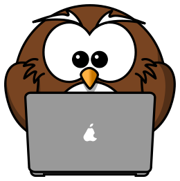 Owl with notebook