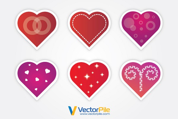 Valentineâ€™s Vector Hearts Stickers