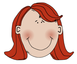 Womans face with red hair